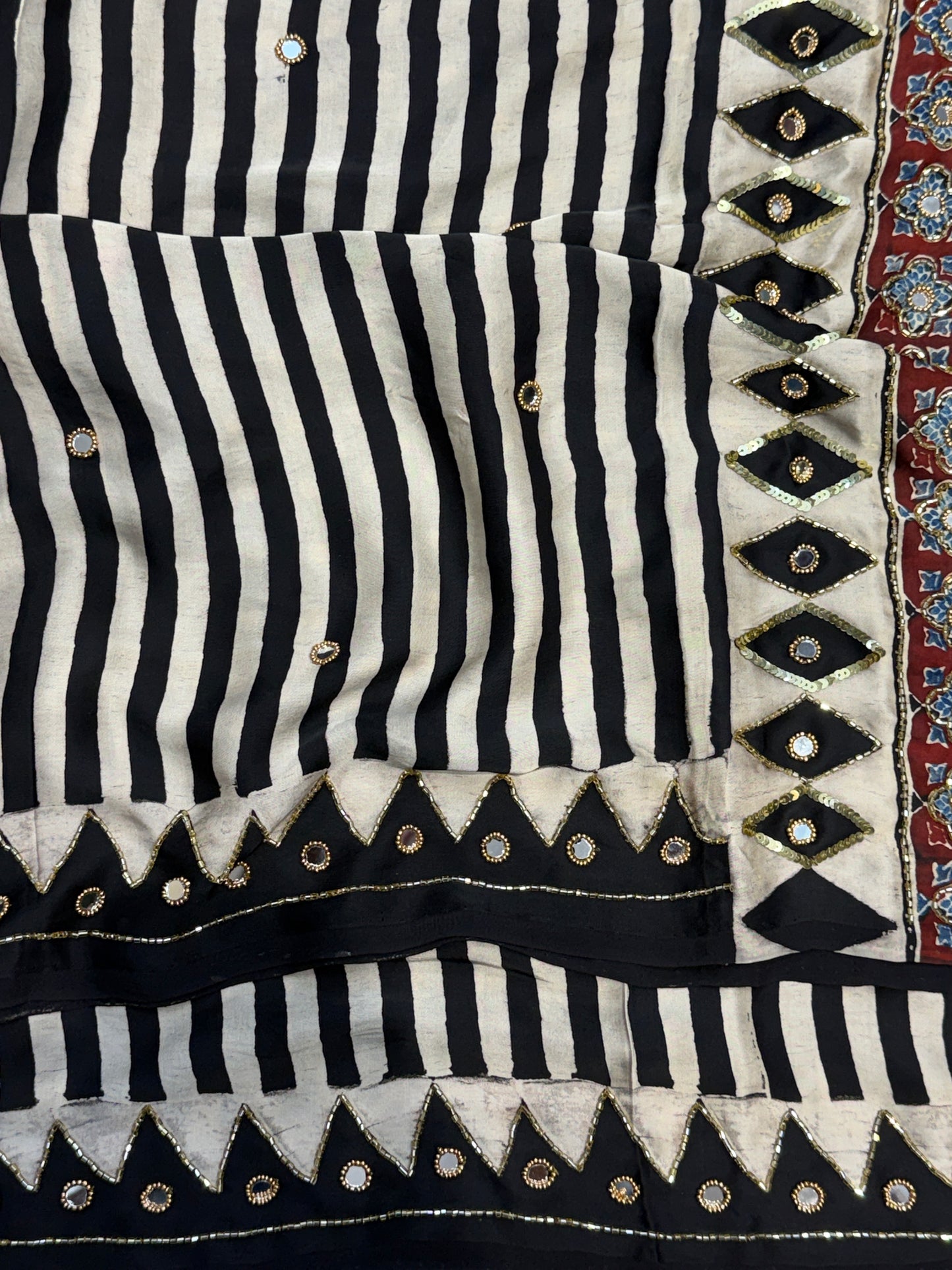 Nikhaar Ajrakh Handwork Saree (Pre Order - Dispatch Starts 25th June 2026)
