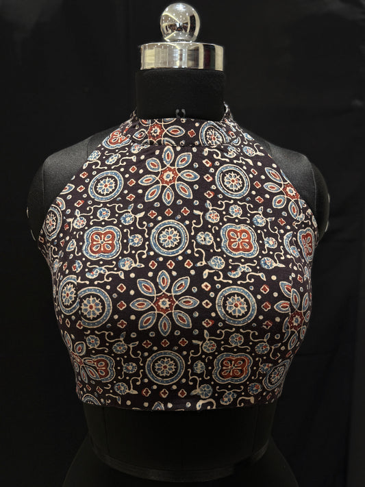 Black Mandala Ajrakh Cotton Blouse