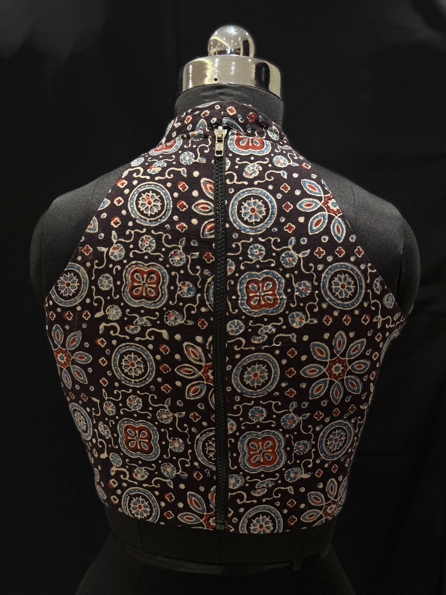 Black Mandala Ajrakh Cotton Blouse