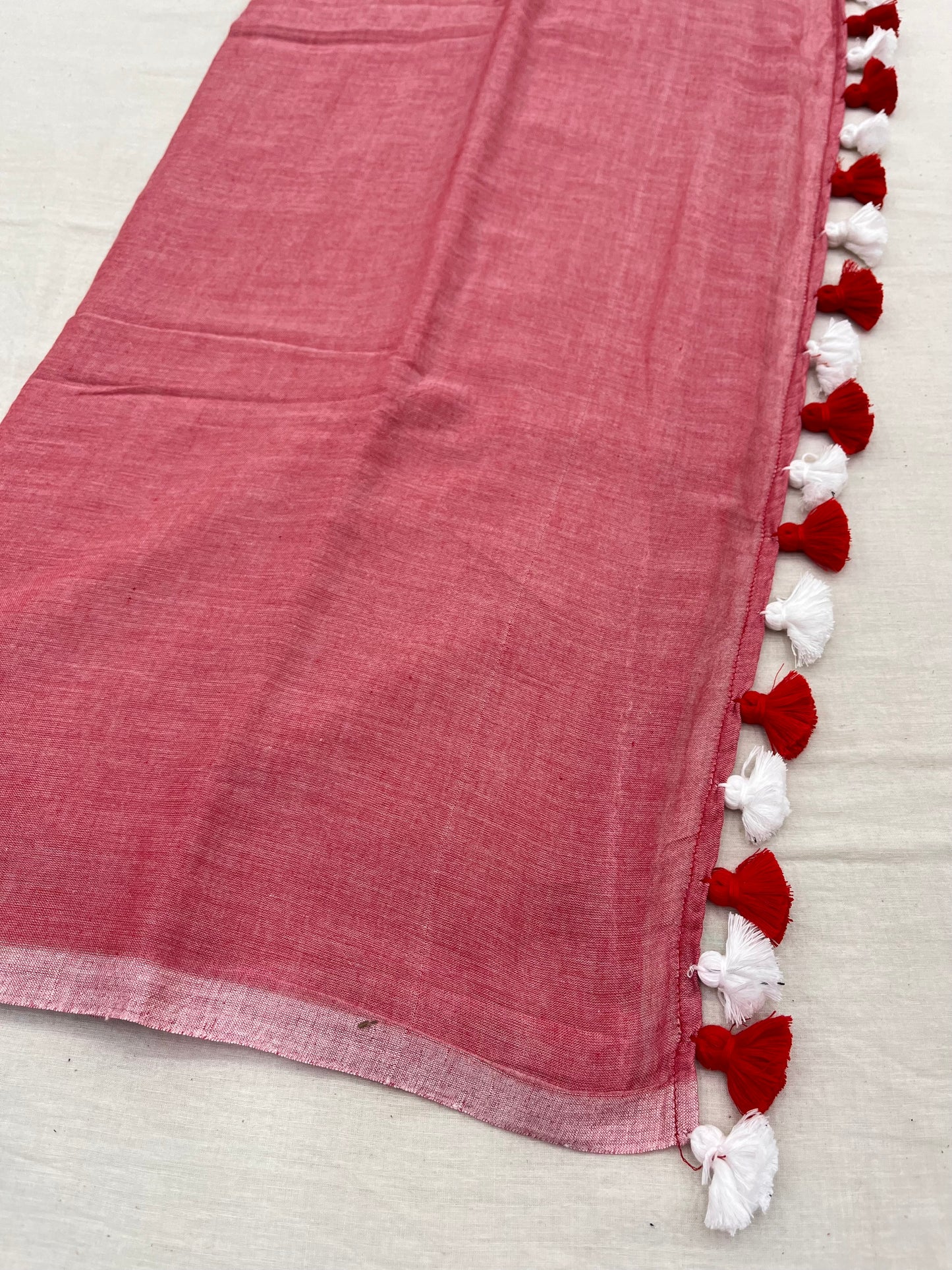 Water Melon Mulmul Saree