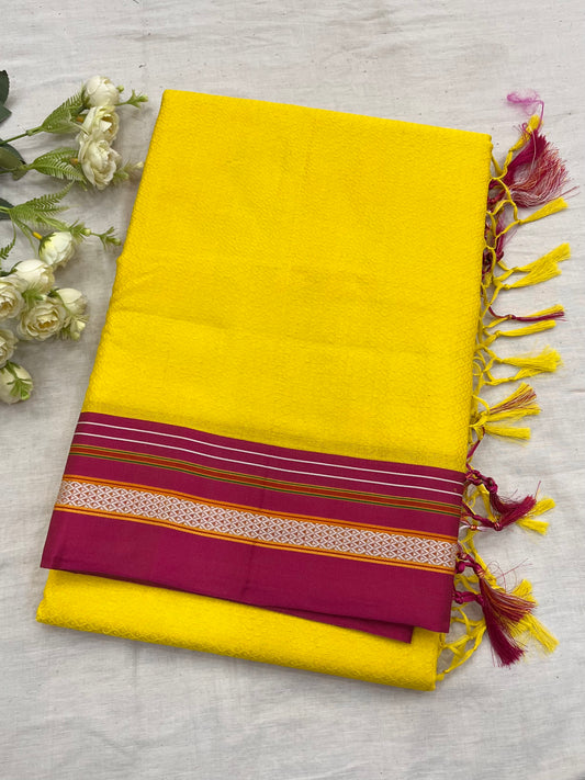 Yellow Pink Khun Saree