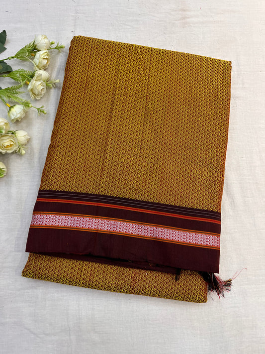 Mustard Brown Khun Saree