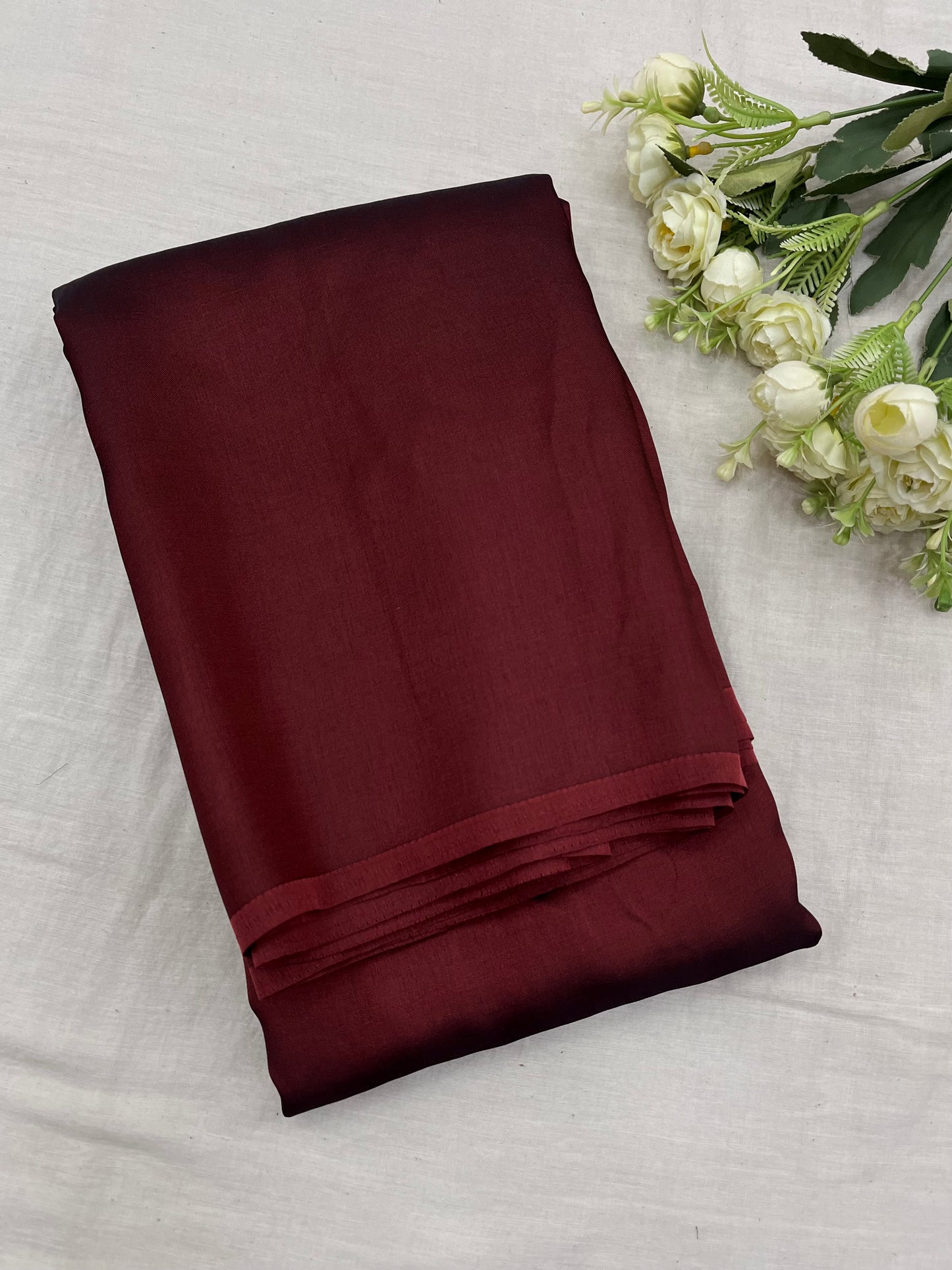 Maroon Malai Silk Saree