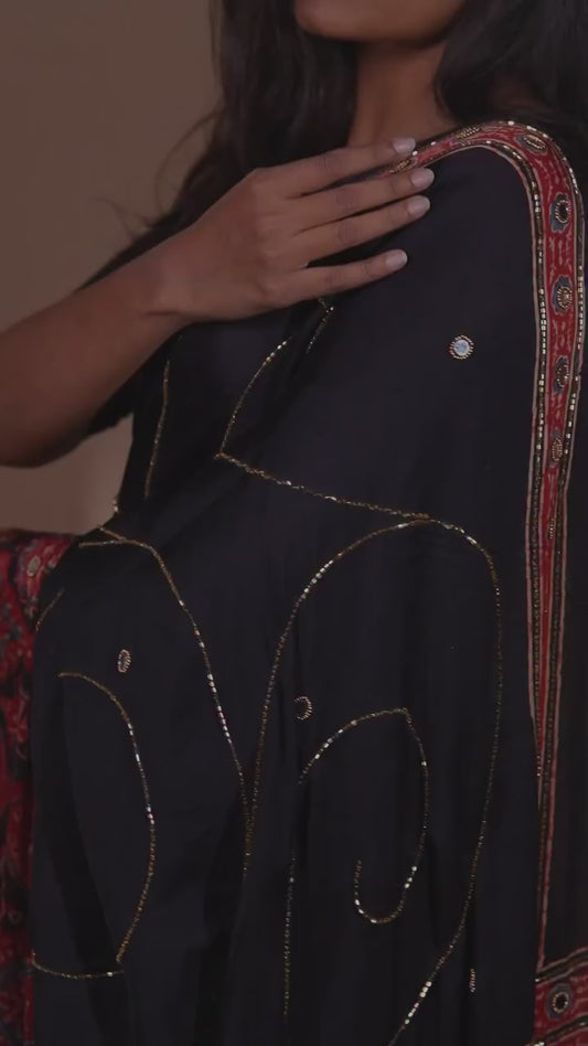 Kritika Ajrakh Handwork Modal Silk Saree (Pre Order - Dispatch Starts 25th June 2026)